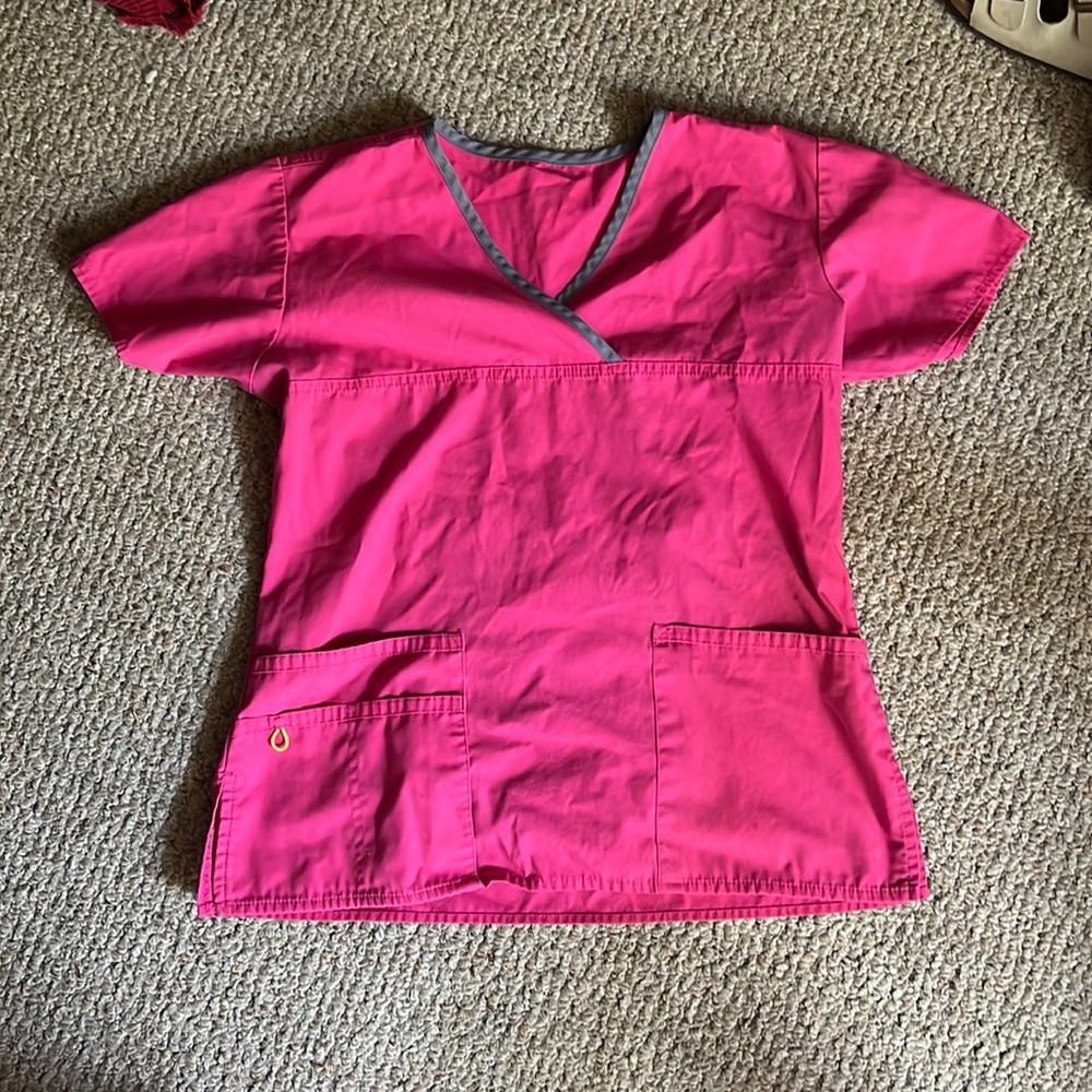 Pink scrub top